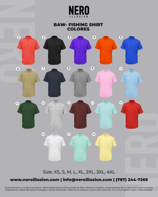 BAW-Men Short Sleeve Fishing Shirt