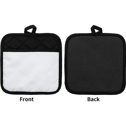 Craft Express 2 Pack Black Pot Holders with Pocket – Sublimation-Ready Kitchen Blanks