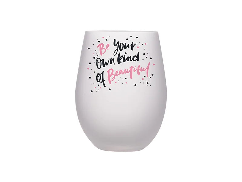 Craft Express 4 Pack 17oz Frosted Stemless Wine Glasses – Sublimation-Ready