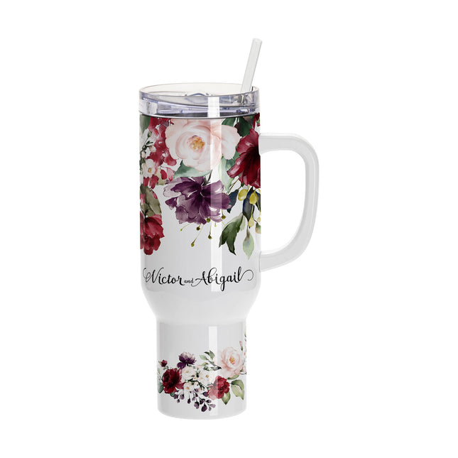 Craft Express 40oz White Travel Tumbler with Lid, Straw & Handle, Sublimation Ready