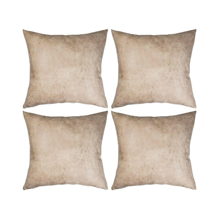 Craft Express 4 Pack Brown Vegan Leather Sublimation Pillow Covers – 18"x18" with Zipper