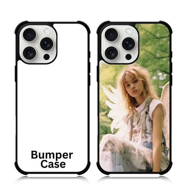 Sublimation Blanks 2D Bumper Anti-Shock Case for iPhone 15|16|17 Series - With White Glossy Aluminum Insert