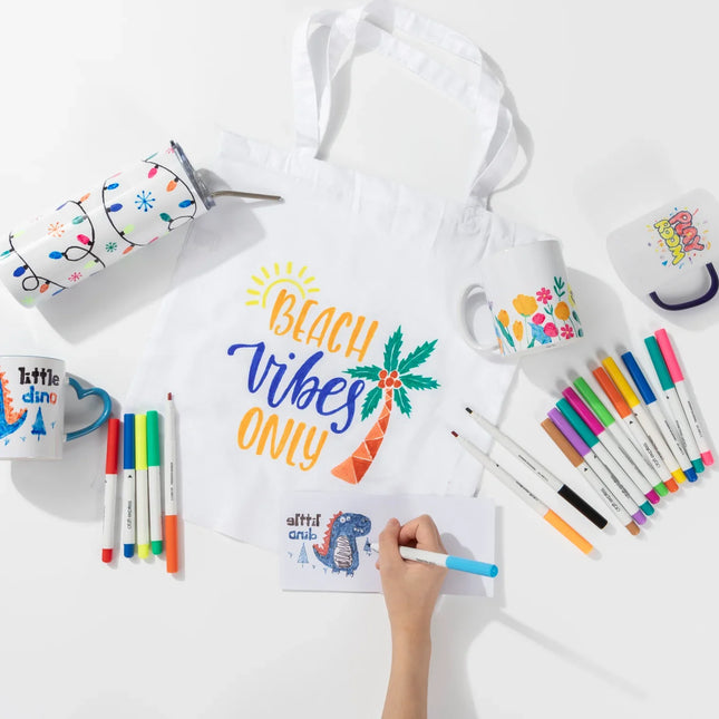 Craft Express 18 Pack Assorted Sublimation Markers – Dual Tip, Permanent Ink Pens