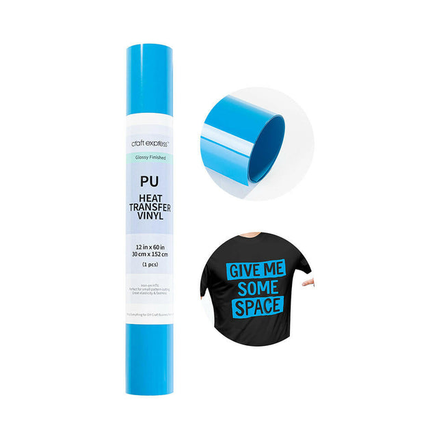 Craft Express 60" Heat Transfer Vinyl Roll – 12" Wide for HTV Crafting