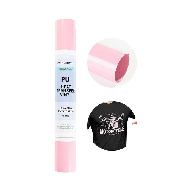 Craft Express 60" Heat Transfer Vinyl Roll – 12" Wide for HTV Crafting