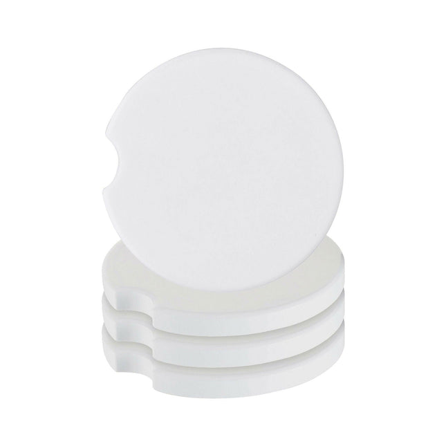 Craft Express 4 Pack Ceramic Sublimation Car Coasters – Sublimation-Ready Blanks