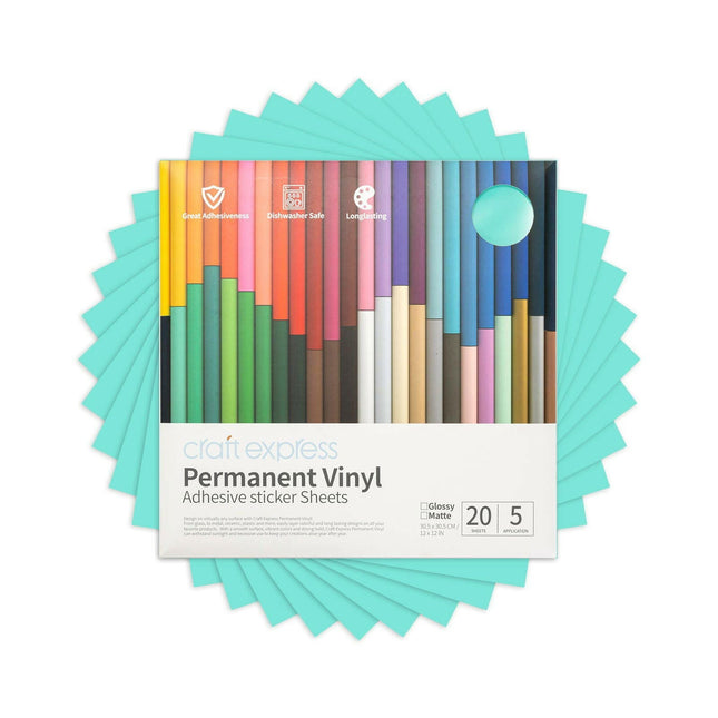 Craft Express 10 Pack 12x12 Inch Permanent Adhesive Vinyl Sheets
