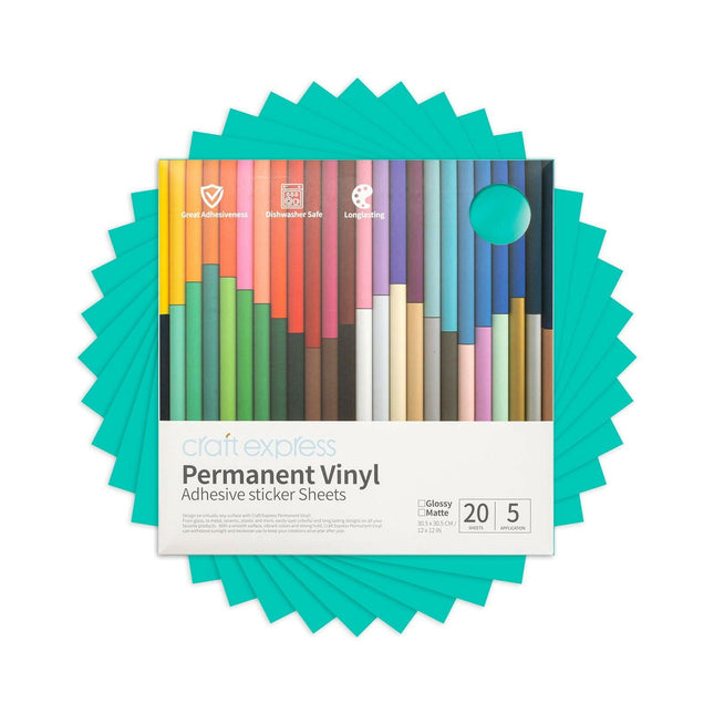 Craft Express 10 Pack 12x12 Inch Permanent Adhesive Vinyl Sheets