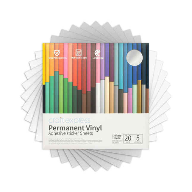 Craft Express 10 Pack 12x12 Inch Permanent Adhesive Vinyl Sheets