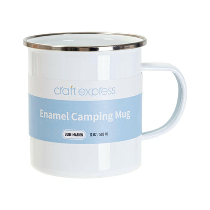 Craft Express White 17oz Camping Mug – Sublimation-Ready Enamel Mug