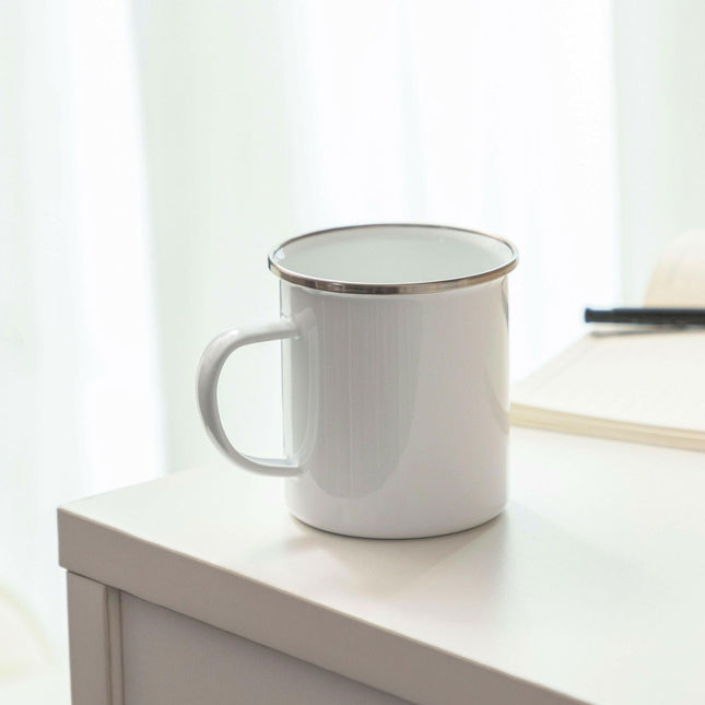Craft Express White 17oz Camping Mug – Sublimation-Ready Enamel Mug