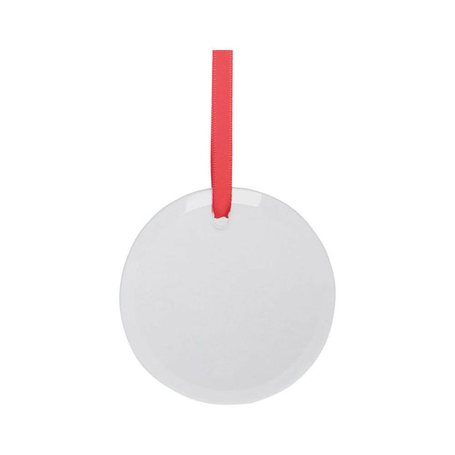 Craft Express 25 Pack 3" Circle Glass Ornaments – Sublimation Blanks with Strings