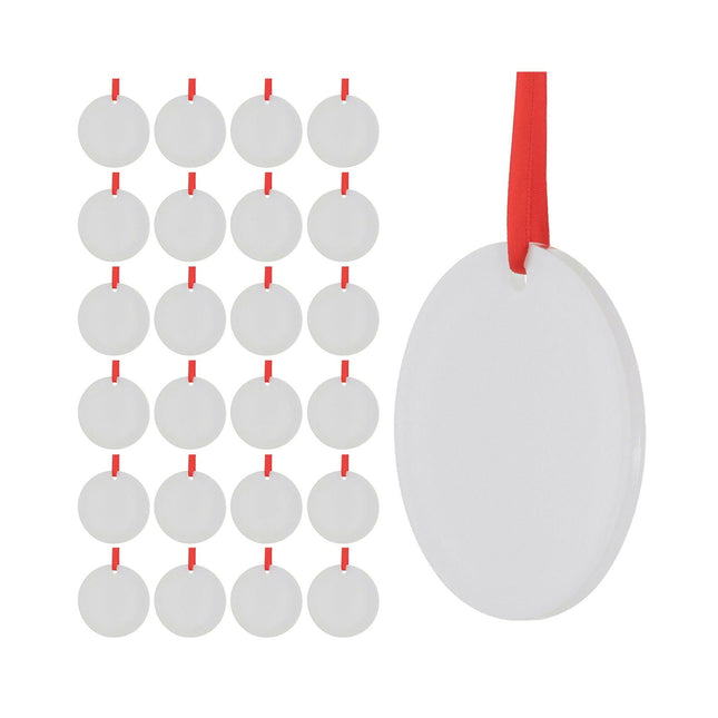 Craft Express 25 Pack 3 Inch Clear Acrylic Sublimation Ornaments – Double-Sided Blanks