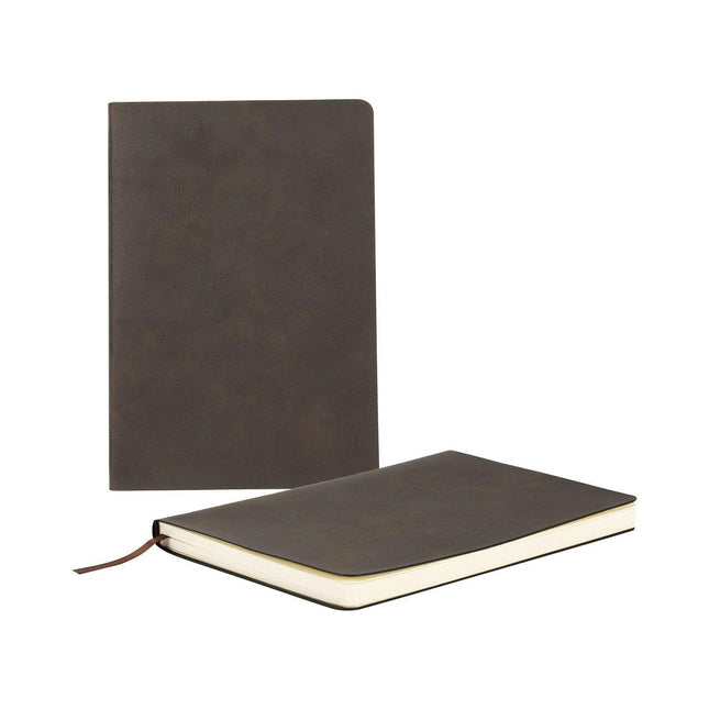 Craft Express 2 Pack Brown Engraving Vegan Leather Notebooks