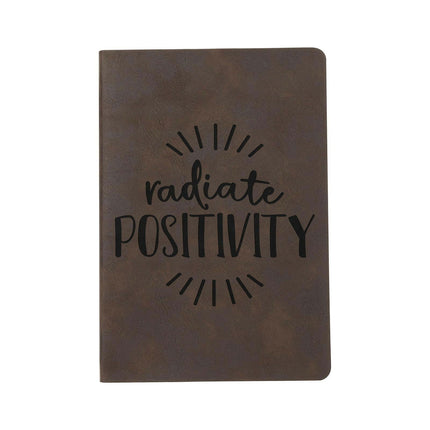 Craft Express 2 Pack Brown Engraving Vegan Leather Notebooks