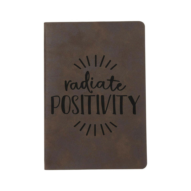 Craft Express 2 Pack Brown Engraving Vegan Leather Notebooks