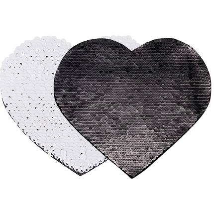 Craft Express 2 Pack Large Heart Sequin Sublimation Patches