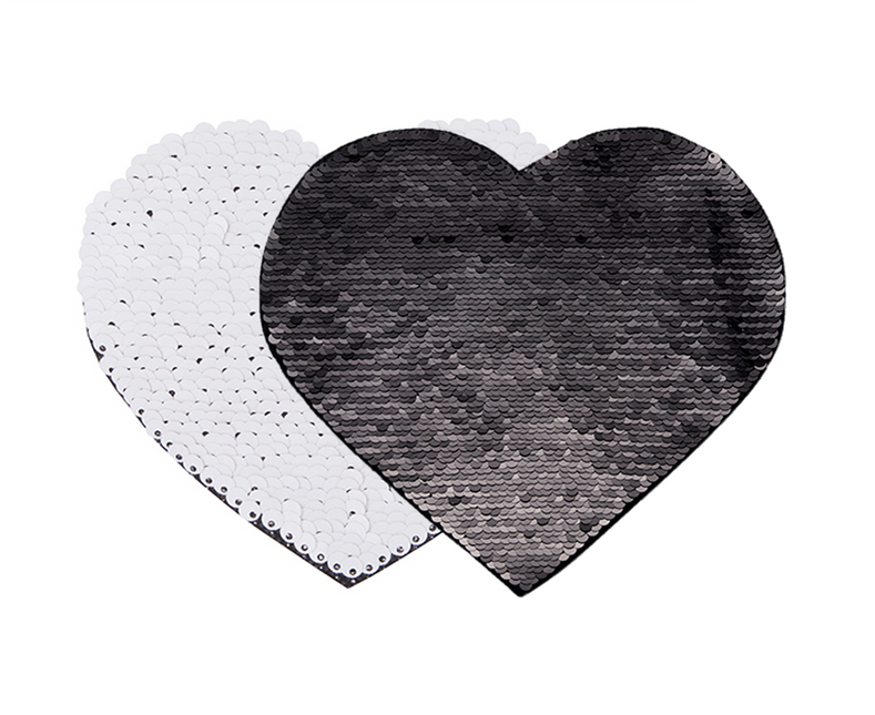 Craft Express 2 Pack Large Heart Sequin Sublimation Patches