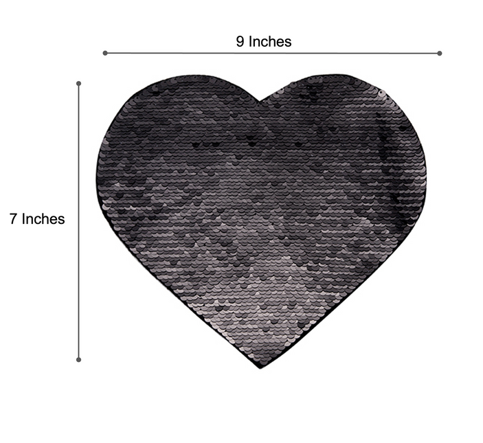 Craft Express 2 Pack Large Heart Sequin Sublimation Patches