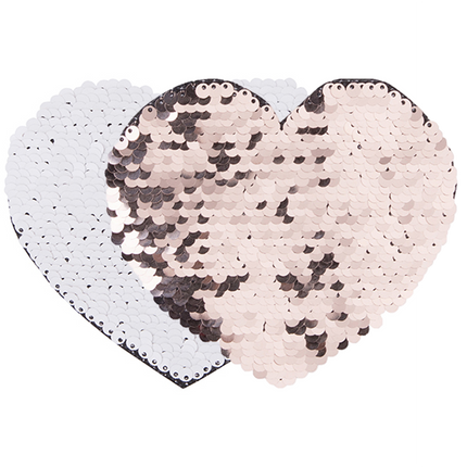 Craft Express 2 Pack Large Heart Sequin Sublimation Patches