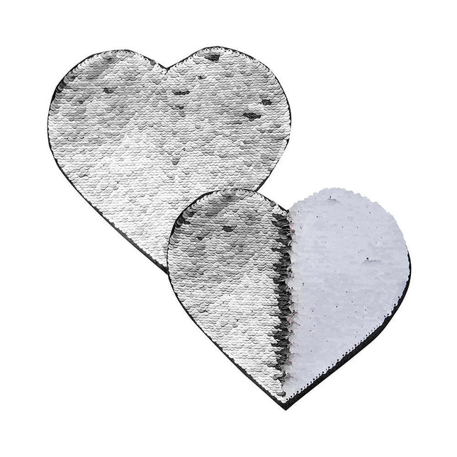 Craft Express 2 Pack Large Heart Sequin Sublimation Patches