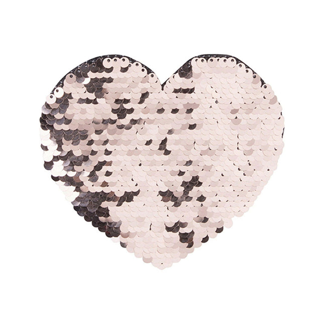 Craft Express 2 Pack Large Heart Sequin Sublimation Patches