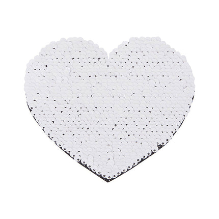 Craft Express 2 Pack Large Heart Sequin Sublimation Patches
