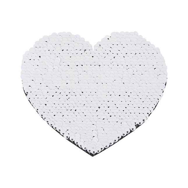 Craft Express 2 Pack Large Heart Sequin Sublimation Patches