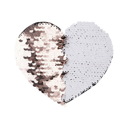 Craft Express 2 Pack Large Heart Sequin Sublimation Patches