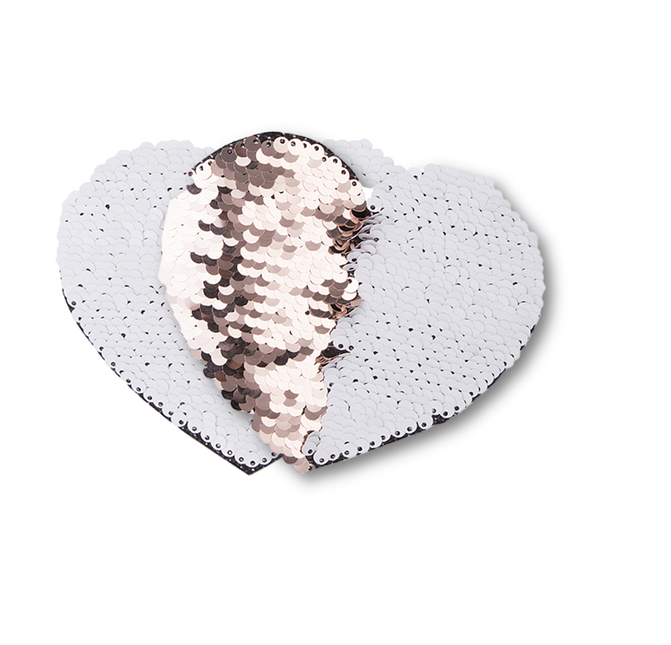 Craft Express 2 Pack Small Heart Sequin Sublimation Patches