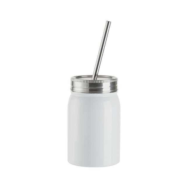 Craft Express 4 Pack 17oz Stainless Steel Sublimation Mason Jars with Straws