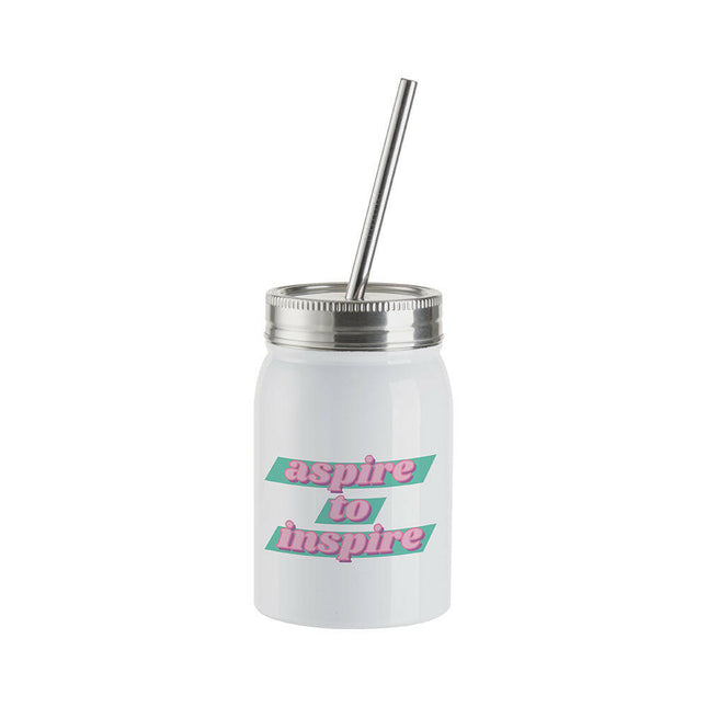 Craft Express 4 Pack 17oz Stainless Steel Sublimation Mason Jars with Straws