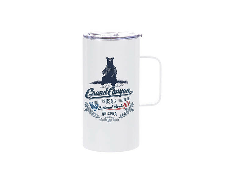 Craft Express 4 Pack 20oz Stainless Steel Sublimation Handled Mugs with Slide Lids