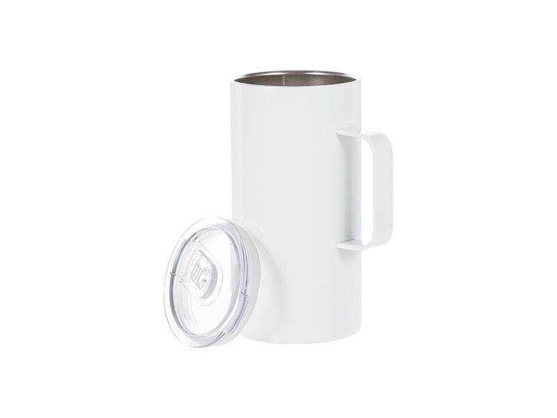 Craft Express 4 Pack 20oz Stainless Steel Sublimation Handled Mugs with Slide Lids