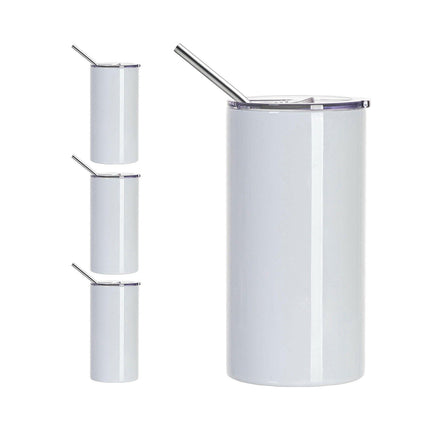 Craft Express 4 Pack 20oz Stainless Steel Sublimation Mugs with Sliding Lids