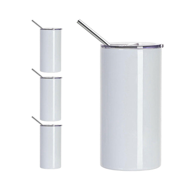 Craft Express 4 Pack 20oz Stainless Steel Sublimation Mugs with Sliding Lids