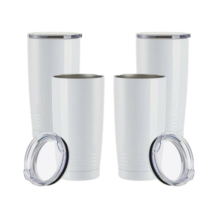 Craft Express 4 Pack 20oz Stainless Steel Sublimation Tapered Travel Tumblers