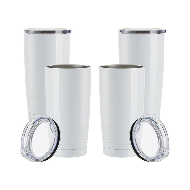 Craft Express 4 Pack 20oz Stainless Steel Sublimation Tapered Travel Tumblers