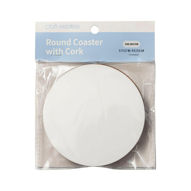Craft Express 4-Pack White Round Coasters – Sublimation Hardboard Blanks