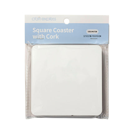 Craft Express 4-Pack White Square Coasters – Sublimation Hardboard Blanks