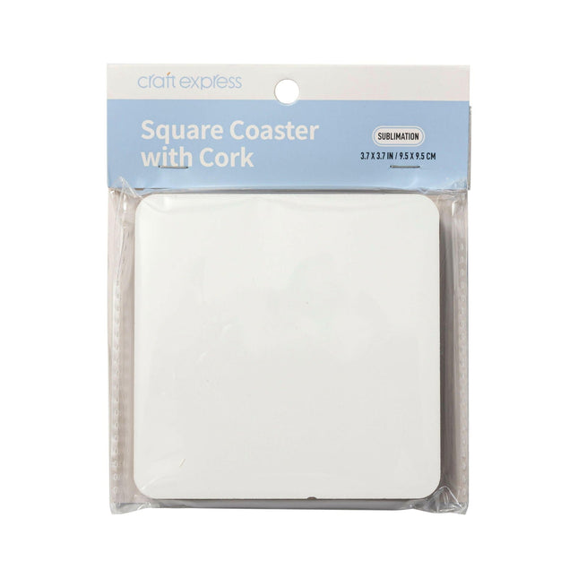 Craft Express 4-Pack White Square Coasters – Sublimation Hardboard Blanks