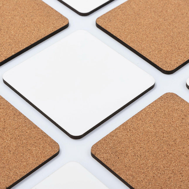 Craft Express 4-Pack White Square Coasters – Sublimation Hardboard Blanks