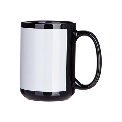Craft Express 6 Pack 15oz Black Sublimation Mug with White Patch