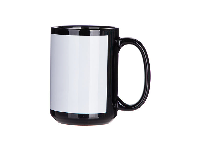 Craft Express 6 Pack 15oz Black Sublimation Mug with White Patch