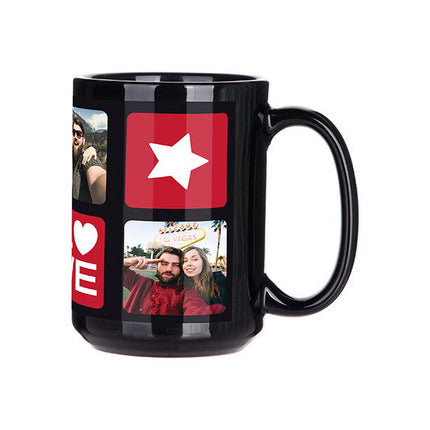 Craft Express 6 Pack 15oz Black Sublimation Mug with White Patch