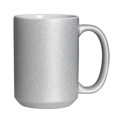 Craft Express 6 Pack 15oz Silver Glitter Sublimation Mugs