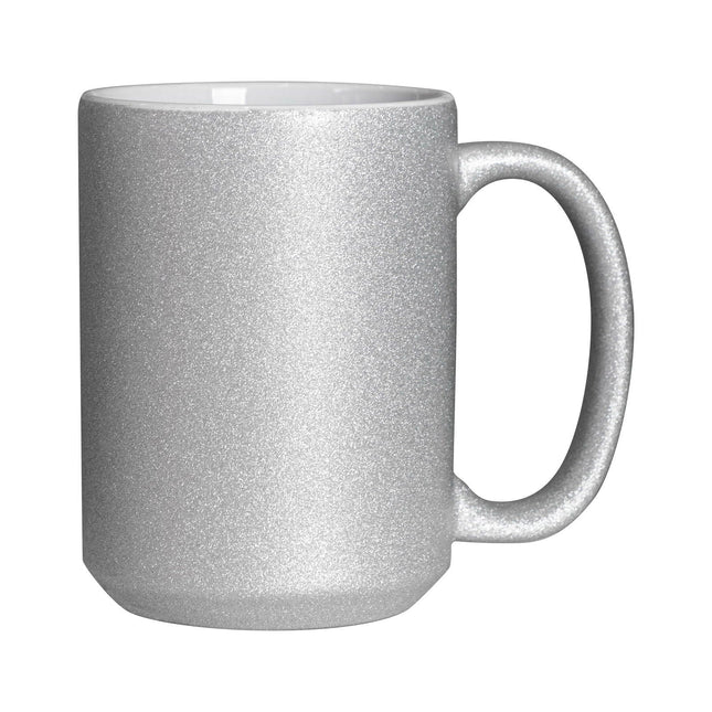 Craft Express 6 Pack 15oz Silver Glitter Sublimation Mugs