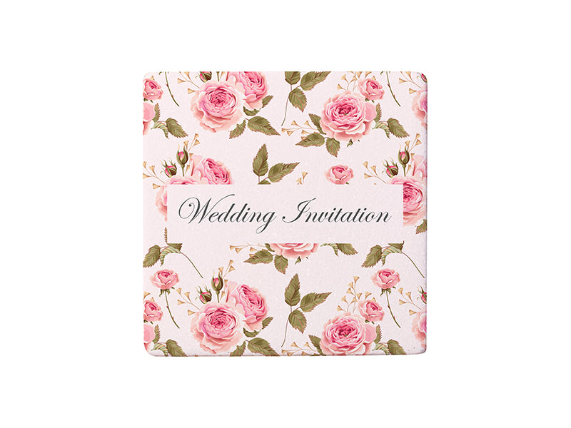 Craft Express 4 Pack Square Marble Sublimation Coasters – 4"x4" White Stone Blanks