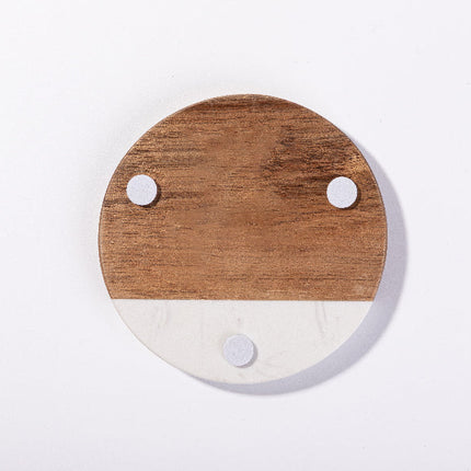 Craft Express 4 Pack Engravable Round Marble and Wood Coasters – 4" for Laser Projects
