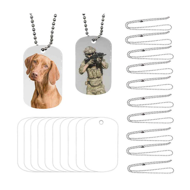 Sublimation Dog Tag Necklace Blank - 2 Sided | Custom Military Id |  Sublimation Pet ID by INNOSUB USA